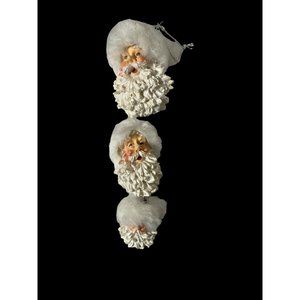 Vintage Stacked Resin Santa Head Christmas Ornament